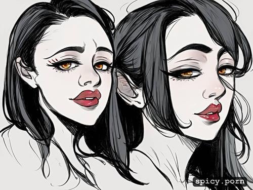 trending on artstation, red lips, industrial background in pastel colors