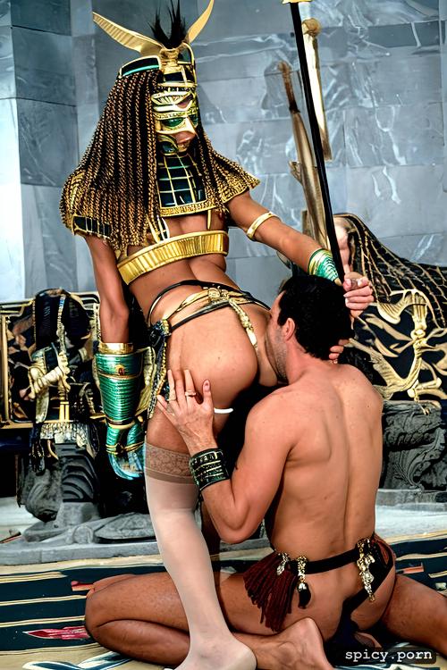 real natural colors ultra detailed exciting positions drunk greek myrmidon with a big and bulging dick fucks very well in the ass of an egyptian priestess sitting on her knees with her ass raised to be fucked although she is fucked with a dick inside her