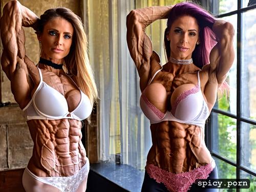 bodybuilder model, ultra muscular, female, swedish, ultra lean