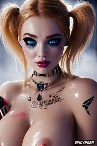 small face, perfect pointy tits, petite, hd, harley quinn, black liquid in tears