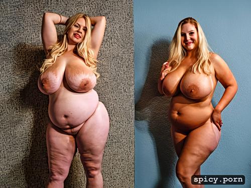 swedish, hourglass figure, huge nipples, belly sticks out proudly