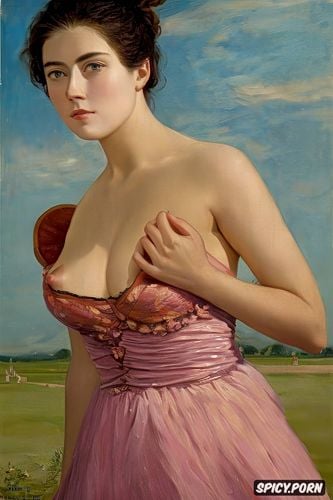 john singer sargeant oil painting, small tender breasts, millie brady