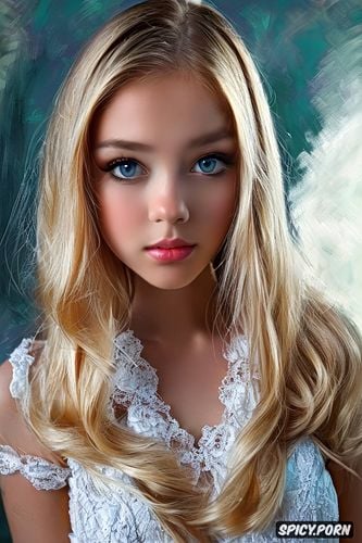 beautiful face, teen model face, wide open eyes, white teen doll