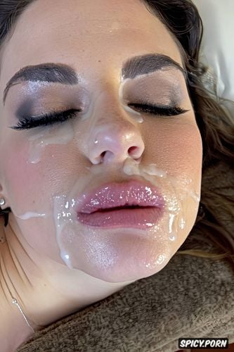 real amateur selfie of sexy italian teen girlfriend with cum on her face