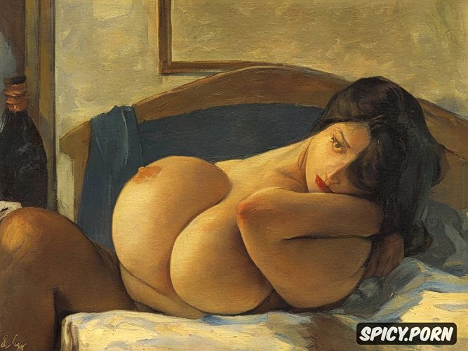 fat thighs, ciaro scuro, penis, erotic art, post impressionist fauves