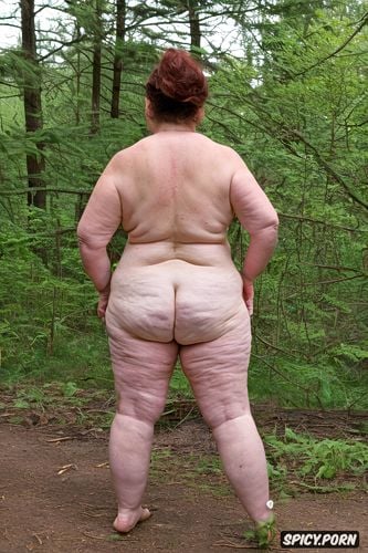 photography of high realism and 16k quality, buttocks, fat old woman