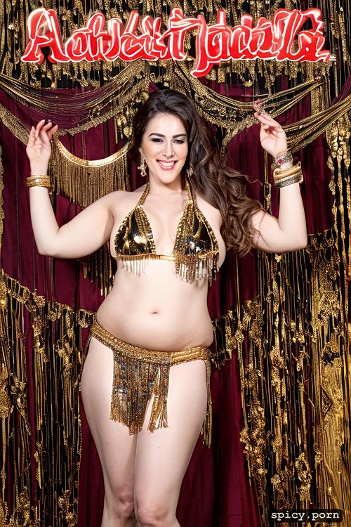 wide hips, hourglass figure, beautiful bellydance costume with matching bikini top