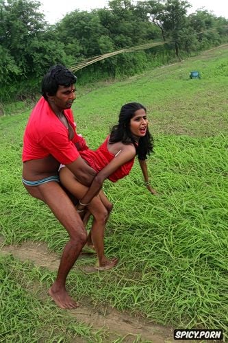 outskirts of vadodara a farmworker, a bollywood actress dressed as an authentic gujarati villager