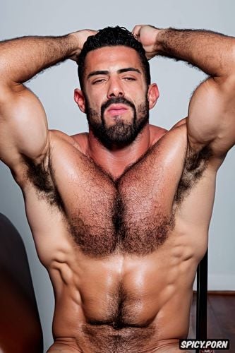 sexy, one alone naked athletic italian man, hairy chest, macho