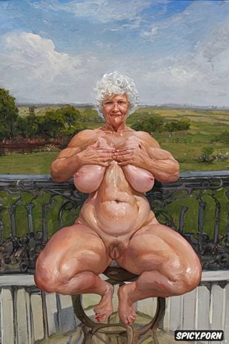 thick white ssbbw granny, fully nude, giant swollen nips with severe hypertrophy