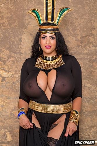 portrait, enormous saggy breasts, ancient egyptian jewelery