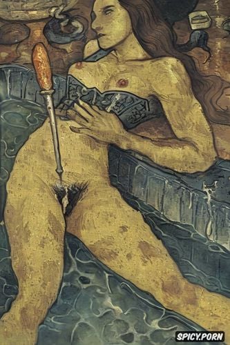 princess demon, knight, low resolution, hairy vagina, tapestry