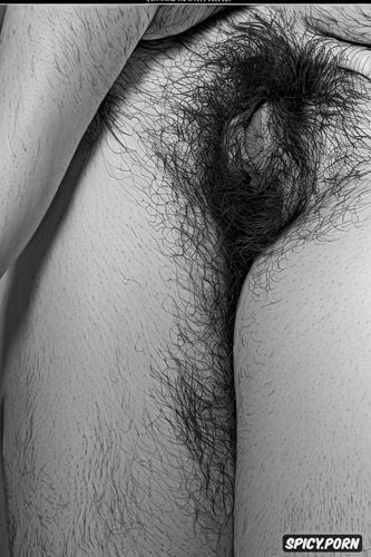 gorgeous face, face view standing, ultra detailed, very thick hirsute hairy pussy