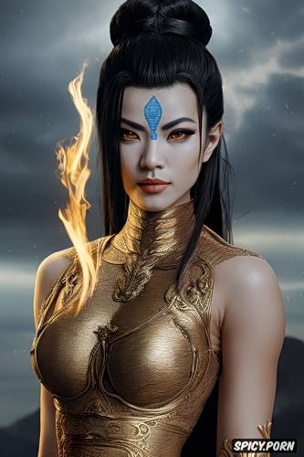 surrounded by blue fire, artstation, fire nation royal armor