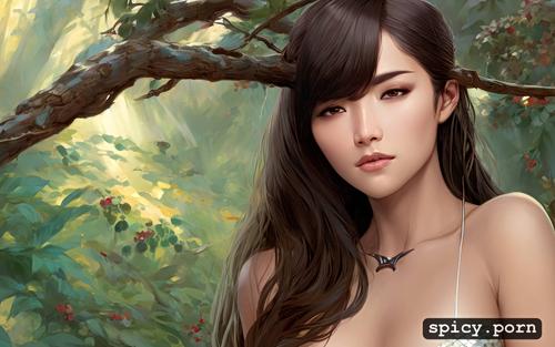 artstation, chinese teen with detailed face, illustration, concept art