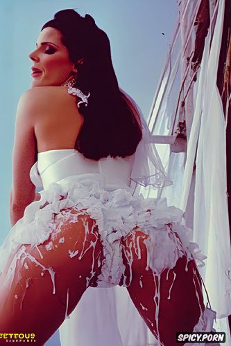 chocolate syrup smeared on wedding dress, ilya repin painting