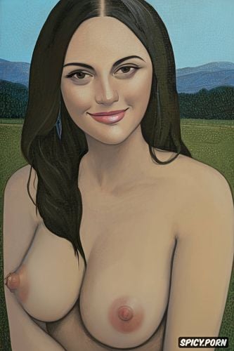 topless, high resolution, big tits, painted in the style of david hockney