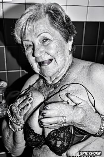 highres, old grandmother and old aunt, handjob, tremendous splash of sperm in the mouth