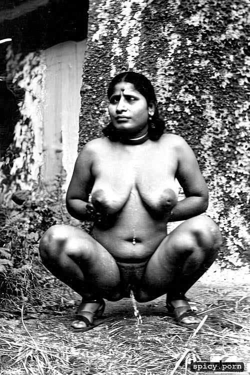 indian woman, big boobs pissing squat