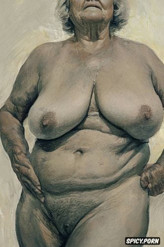 granny grandma grandmother big tits big boobs saggy tits chubby nude