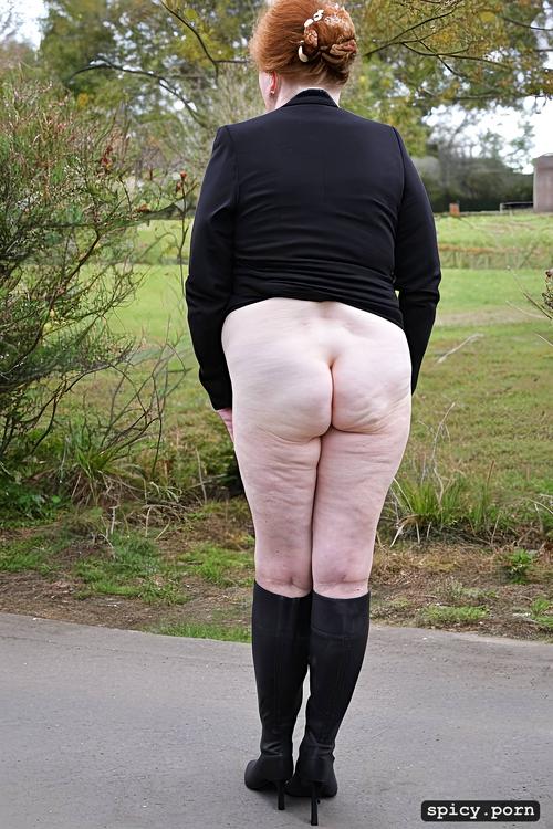 bottomless, naked ass, standing, huge ass, seen from behind standing