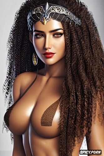 arianne martell, long soft dark black hair in curly ringlets