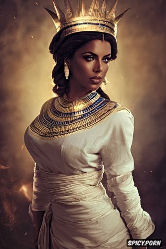 abs, ultra realistic, elizabeth bioshock infinite female pharaoh ancient egypt pharoah crown royal robes beautiful face portrait muscles