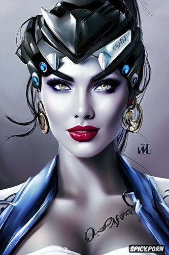 widowmaker overwatch star wars halloween costume beautiful face chest tattoos milf