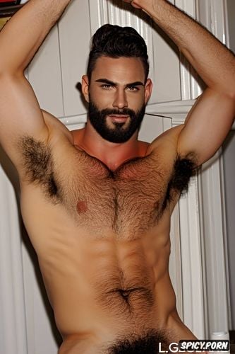 hairy armpits, macho man, hunk, arab very muscular, soldier gay man