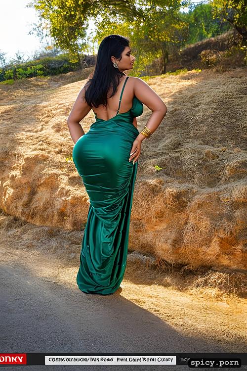 huge ass, thick indian wife, black hair, wide curvy hip, see through saree