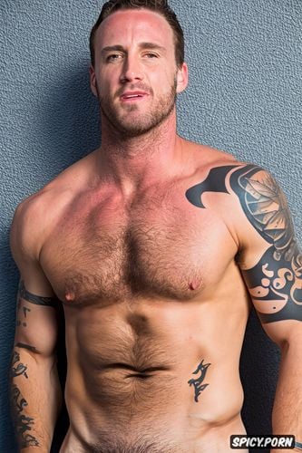 some body hair, nice abs, solo man body muscular, big bush, uncut tattooed arms perfect face big erect penis roberth downie jr iroman face