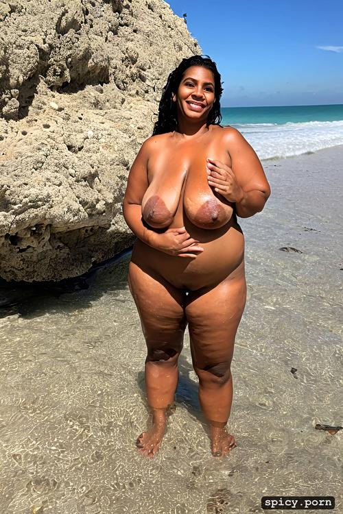 humongous hanging hooters, nude, 39 yo, full front view, thick