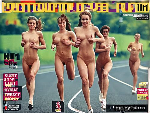 flaunting their nudity, no uniforms, finish line, sports illustrated magazine cover