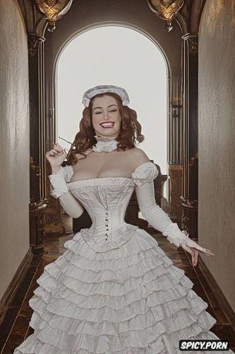 victorian era wet house maid, hourglass figure, year old, british beauty