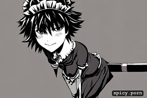 cute face, long legs, maid, mikoto urabe, full body