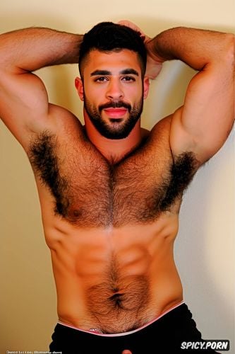 hairy armpits, macho man, hunk, arab very muscular, soldier gay man