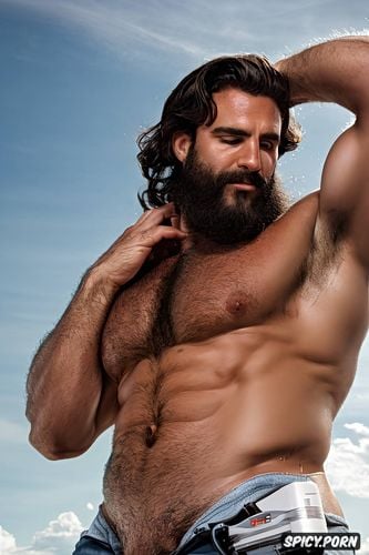 naked athletic italian man, muscular, 30 years old big dick big erect penis