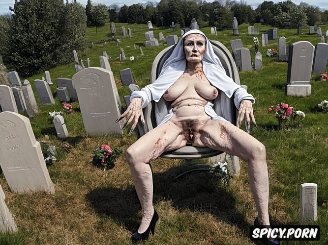 very old granny, zombie, ninety, cemetery, vaginal gape, very thin