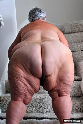 giant butt, seventy of age, hyperrealistic, ssbbw granny, european