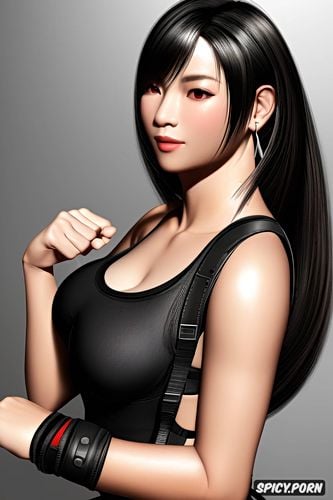 tifa lockhart final fantasy vii remake tight outfit beautiful face asian skin tone masterpiece