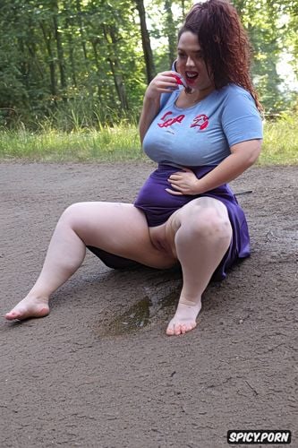 happy, huge tits, dress, slutty, detailed pretty face, vibrant onlywearing a xl t shirt only wearing small shirt only wearing t shirt clothed folding laundry camel toe pants are soaked cozy comfy almost nude pis camel toe laughing wet spray while man lays on ground getting pissed on under on ground close up masterpiece amazing lighting