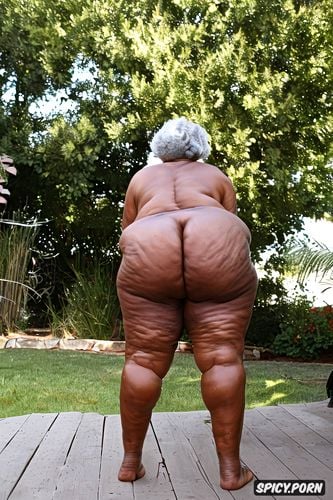 big hips1 6, partial rear view, perfect face, african, naked bootylicious black granny1 5
