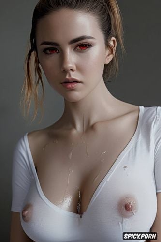 red oozing, perfect clitoris, wet body, perky boobs, teenager