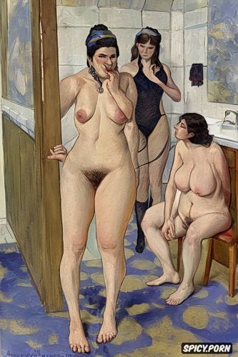 long grey hair, elderly woman, hospital bed, paul cézanne, anal gape