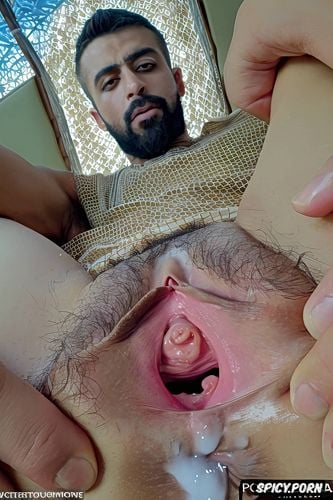 buzzcut, handsome arabe, india man, detailed handsome face, destroyed pussy