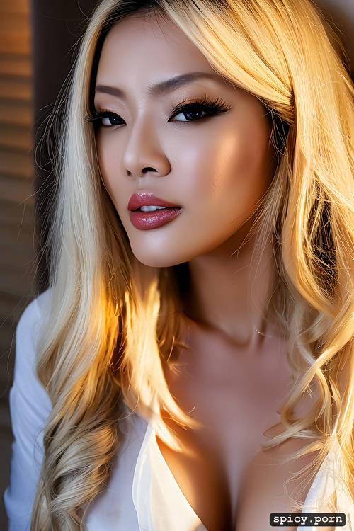 perfect boobs, korean female, gorgeous face, 35 yo, makeup, long hair