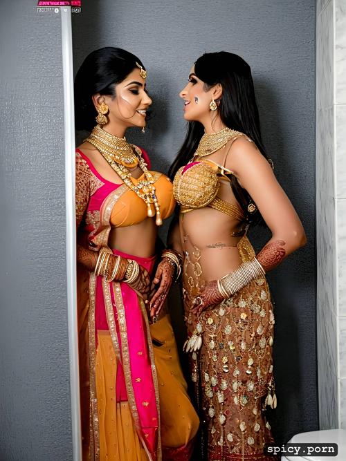 sexy indian bride with short dark hair, candid professional photography with nikon dslr