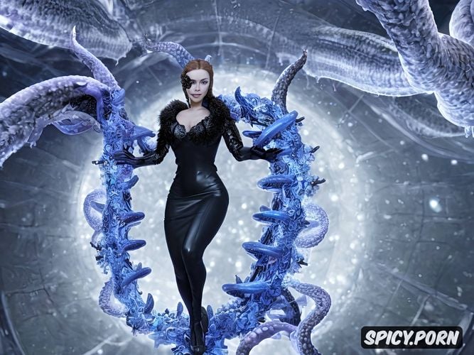sansa stark, tentacles seek her pussy and breasts, wearing tight dress