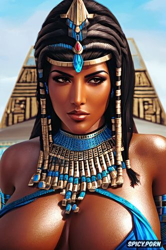 pharah overwatch female pharaoh ancient egypt pharoah crown beautiful face topless