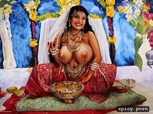 30 yo, sacred fire, pierced clitoris, hindu wedding priest present